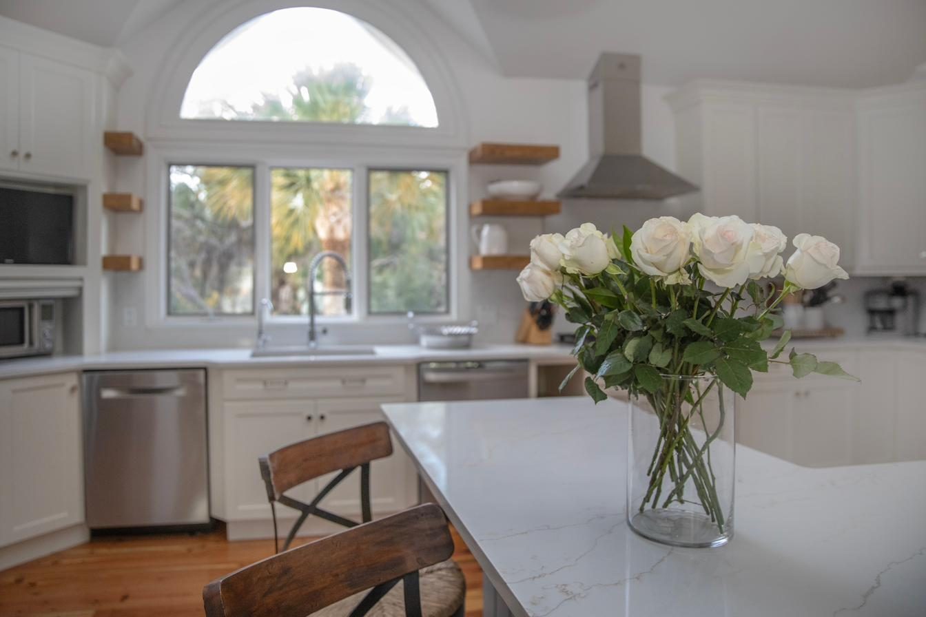 Kitchen and island seating