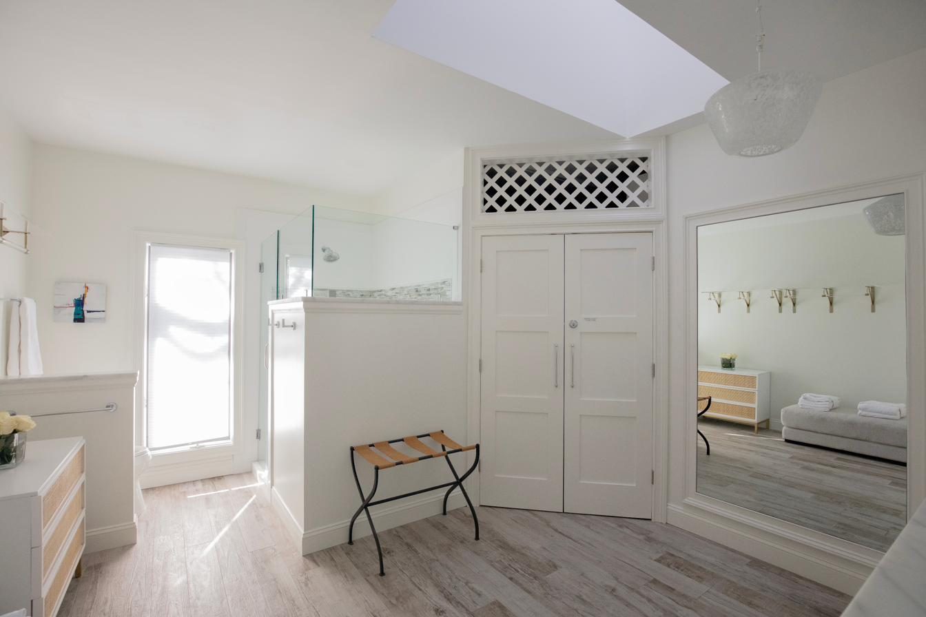 Bright white bathroom
