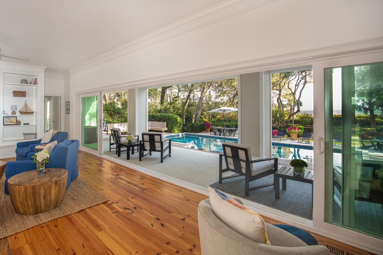 Outdoor views toward the beach