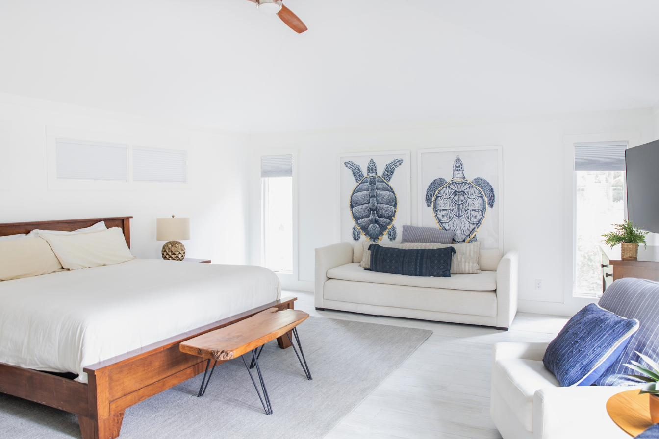 Primary bedroom with king bed