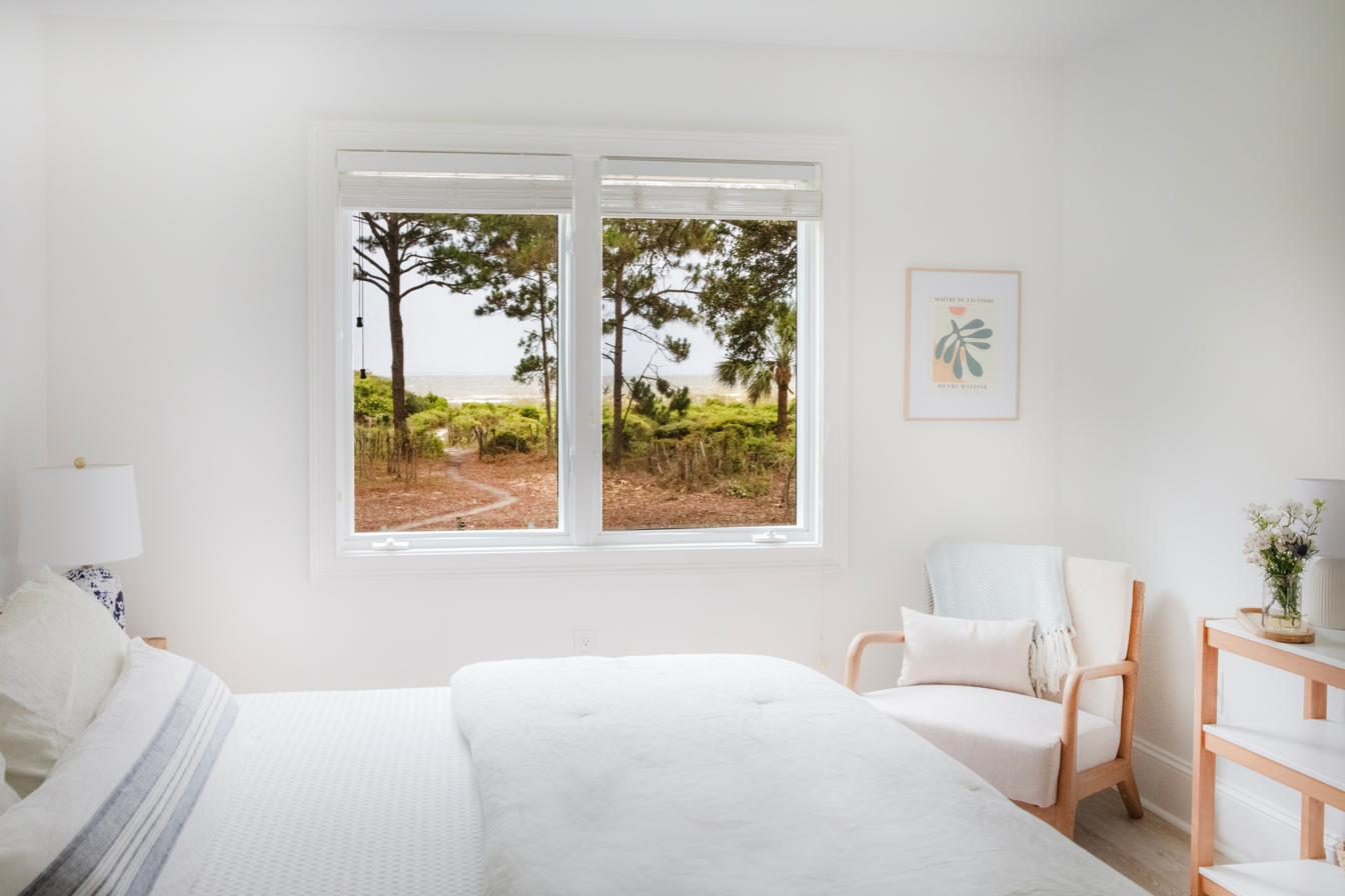 Apartment bedroom with view