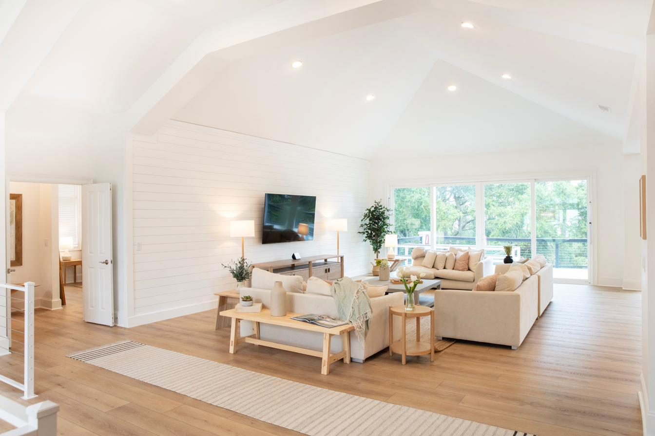 Main living area with ocean views